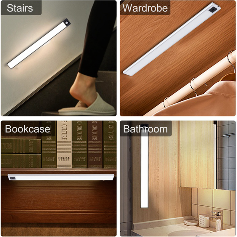 Led Lamp Night Lighting Lamps for Bedroom Closets Motion Sensor Cabinet USB Rechargeable  Wardrobe Closet Kitchen Light