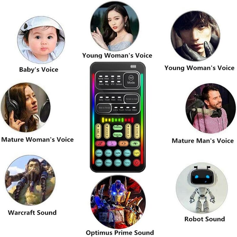 Voice Changer Handheld Microphone Voice Changer With Sound Multifunctional Effects Machine For Phone//Switch (I900) #4