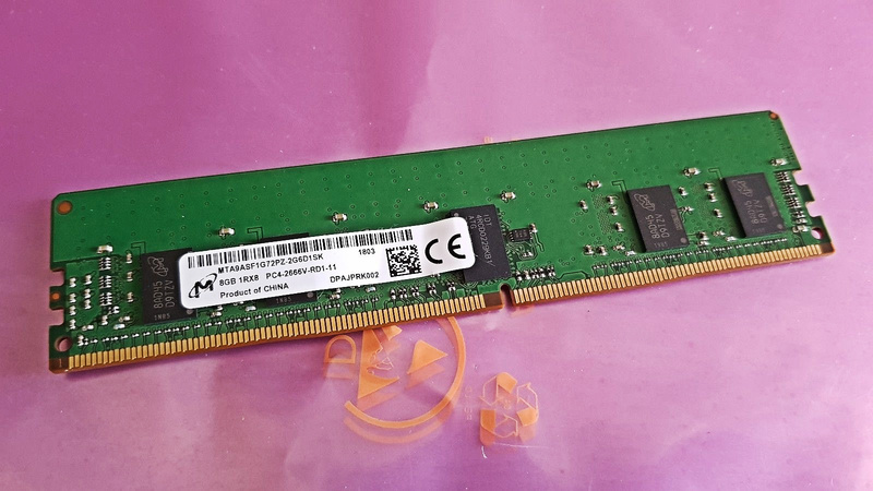 RAM Applies to CRUCIAL MTA9ASF1G72PZ-2G6D1QG 8G 1RX8 PC4-2666V-RD1-11 Memory RDIMM 1PCS