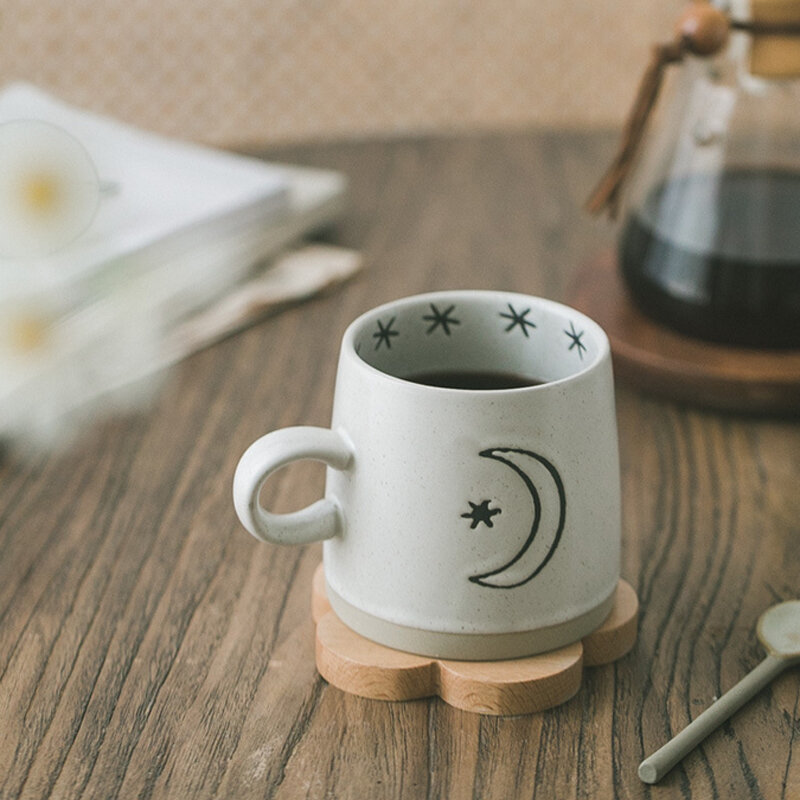الرجعية السيراميك القهوة القدح اليابانية رسمت باليد السفر كوب الأواني الفخارية شرب الشاي تعثر تازا سيراميكا القهوة القدح