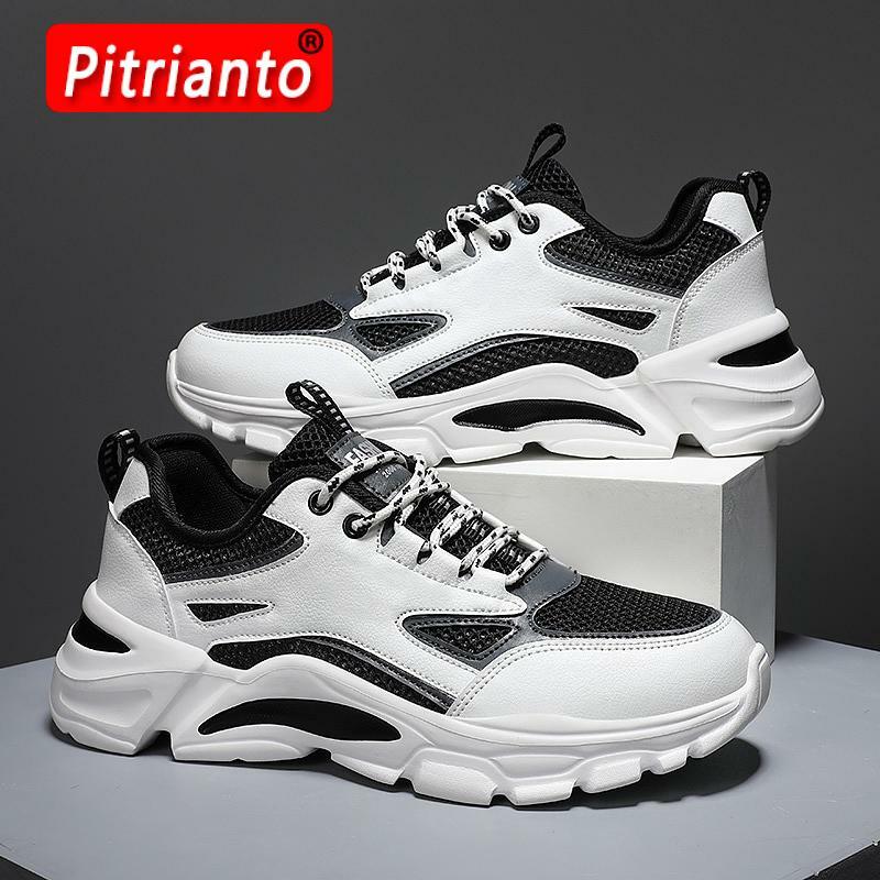 Fashion All-match Running Sneakers for Men Outdoor Quality Lace-up Shoes Mesh Breathable Zapatos Deportivos Comfort Hard-wearing #1