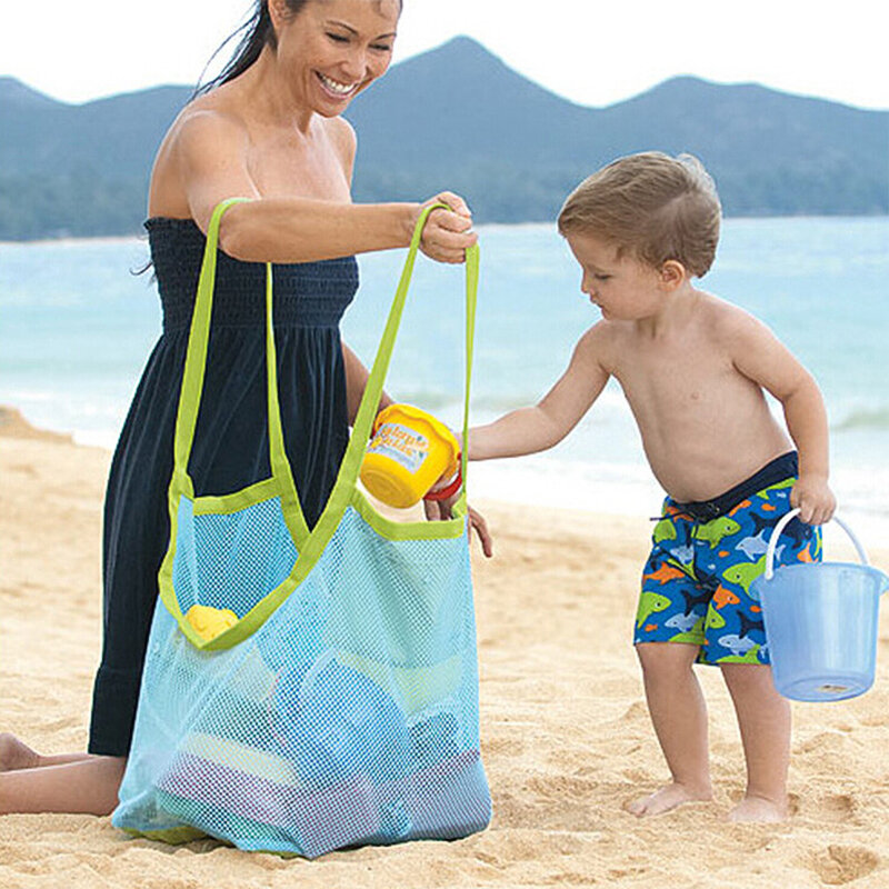 1 قطعة ألعاب للشاطئ حقيبة التخزين المحمولة في الهواء الطلق متعة الرياضة الدعائم الرمال بعيدا الاطفال السفر طوي شبكة حقيبة
