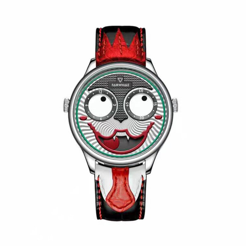 Fashion Clown Weird Smiley Watch Movable Eyes Pointer Men'S Automatic Non-Mechanical Watch Personality Waterproof Trend Male