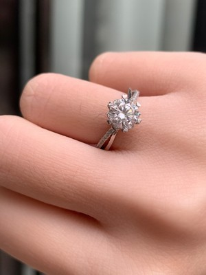 بريليانس D اللون مويسانيتي فضة الزفاف خاتم زفاف الماس اقتراح المشاركة 1 قيراط غرامة مجوهرات تخصيص