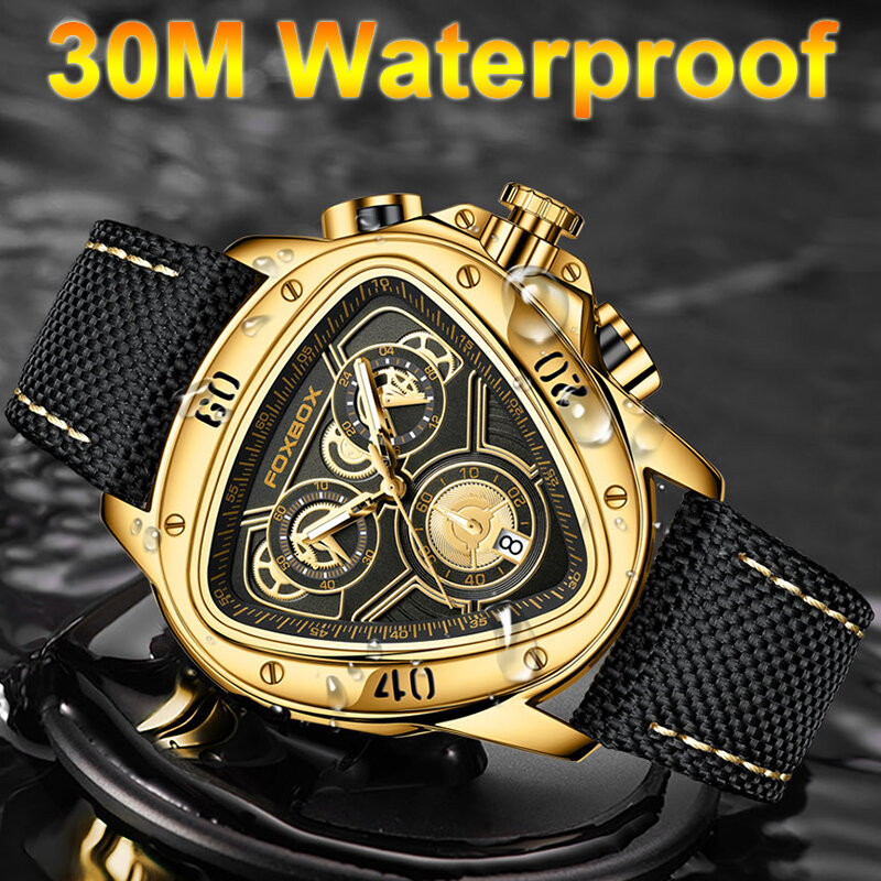 2023 LIGE الأصلي ساعة ذهبية للرجال العلامة التجارية الفاخرة العسكرية جلدية كبيرة الذهب كرونوغراف الذكور ساعات المعصم Relogio Masculino
