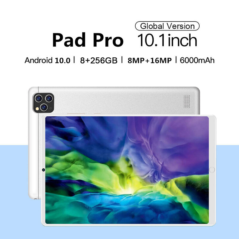 Pad Pro 10 inch Tablet 8GB RAM 256GB ROM Tablete MTK6788 10 Core Android 10 5G tablets Dual Call GPS Google Play Type-C Tablette