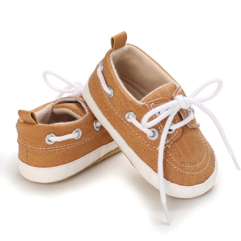 أحذية لينة وحيد للطفل فتاة وفتى ، أحذية المشي عادية مع ربطة اللون لحديثي الولادة #4