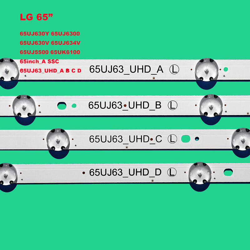 LED الخلفية قطاع ل LG 65UJ6300 65UJ630V 65UJ634V 65UJ5500 65UK6100 inنوت k 17Y 65inch_A SSC 65UJ63_UHD_A B C D 12 قطعة/المجموعة