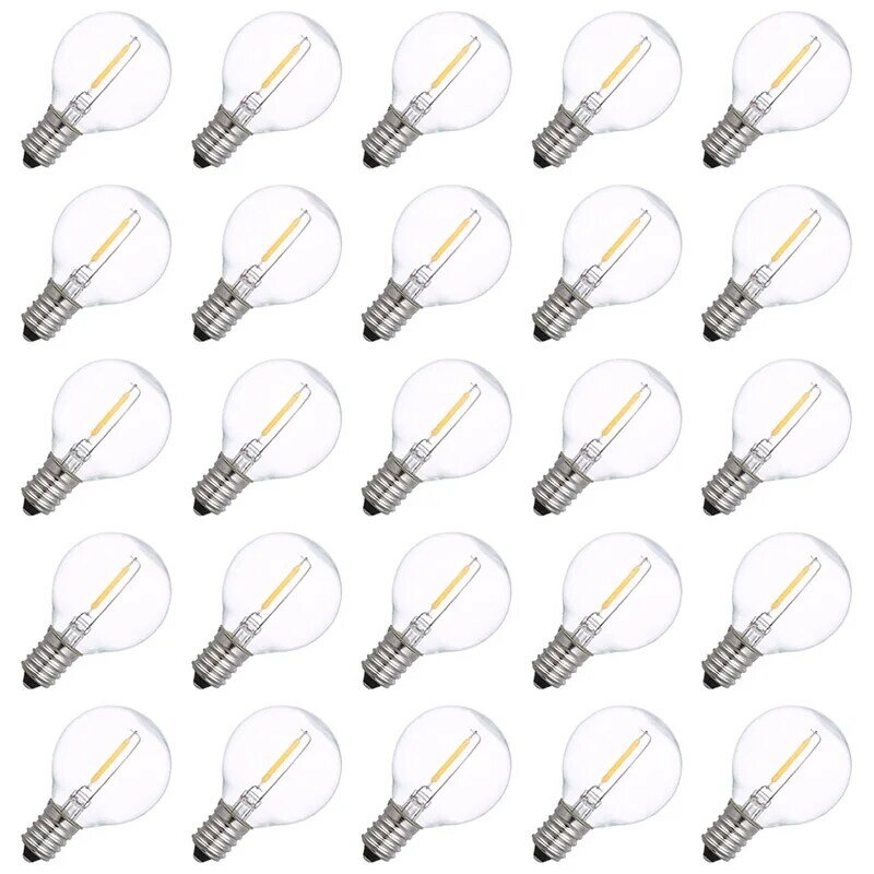 25 قطعة G40 LED خيوط مصابيح كهربائية 230 فولت 1.0 واط 2700 كيلو LED لمبات الإضاءة لمبات للداخلية في الهواء الطلق
