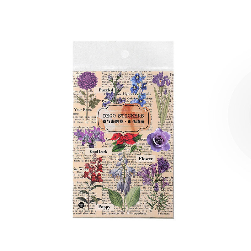 4 حزم مجموع 80 قطعة سلسلة النباتات الأزهار الرجعية الغابات والبحر Vintage ملصقات بولي كلوريد الفينيل 105*148 مللي متر