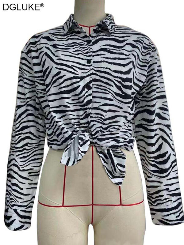 الحيوان زيبرا طباعة قمصان طويلة الأكمام للنساء 2022 بدوره أسفل طوق واحدة الصدر المتضخم قميص بلوزة عصرية غير رسمية