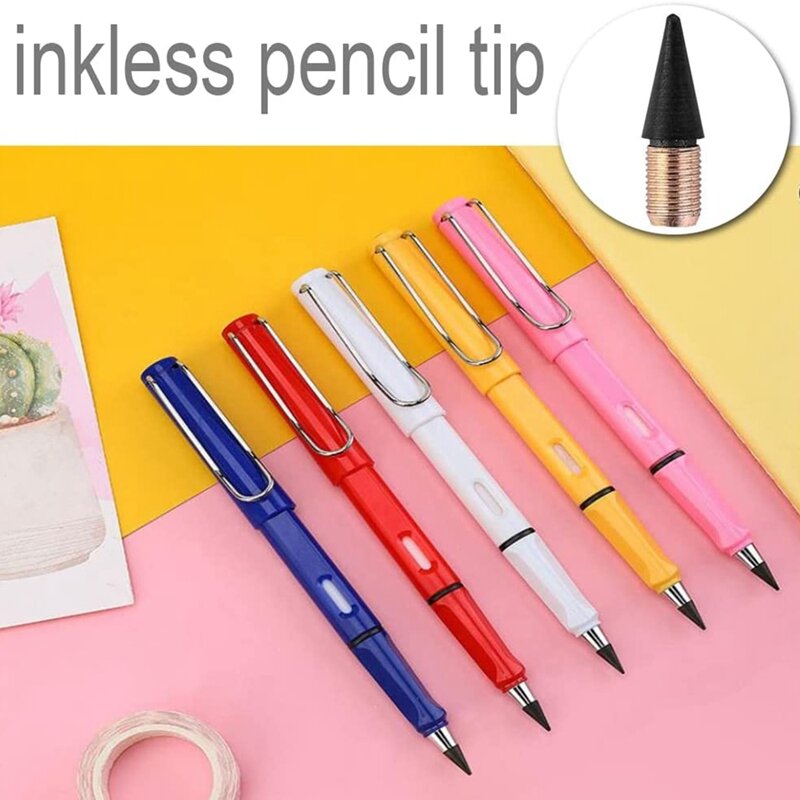 12 قطعة قلم رصاص بدون حبر طرف قلم رصاص استبدال Nibs الأبدية قلم رصاص للقلم الأبدية قابلة لإعادة الاستخدام