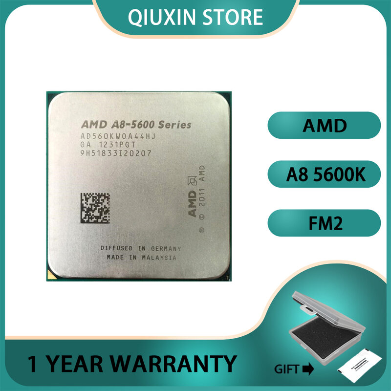 AMD A8 5600K 5600 100W Processor HD 7560D Quad Core 3.6GHz AD560KWOA44HJ  Socket FM2