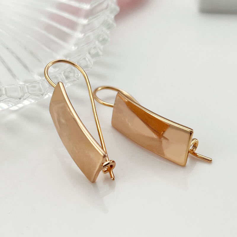 Personality Earring Oval Smooth Rose Gold Color Temperament Earring