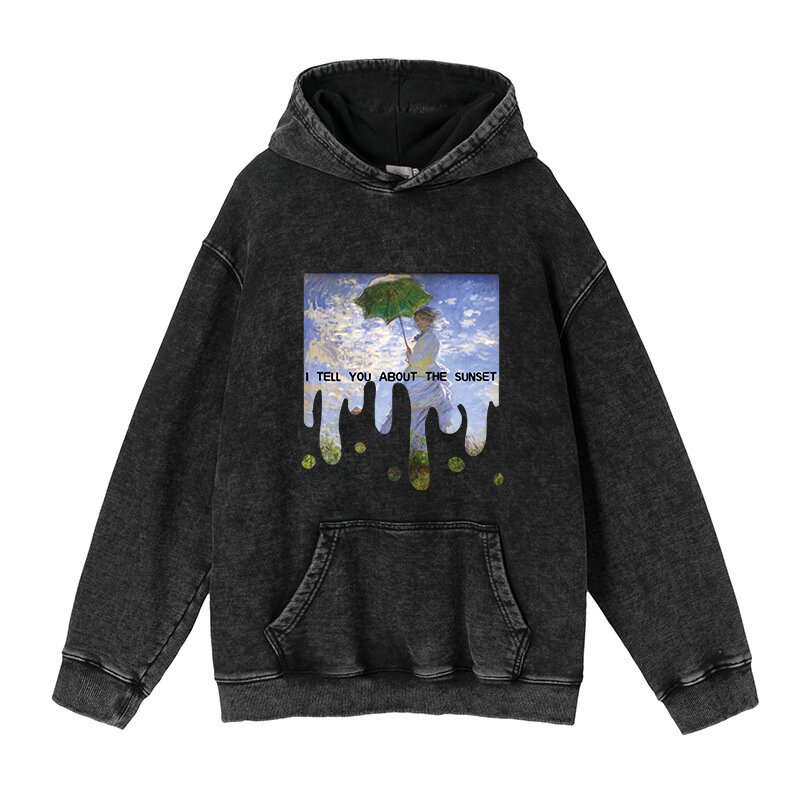Harajuku Sweatshirt Starry Sky Hoodie Printed Hooded Casual Hoodies Hip Hop Streetwear Long Sleeve Y2k Clothes Unisex Pullover