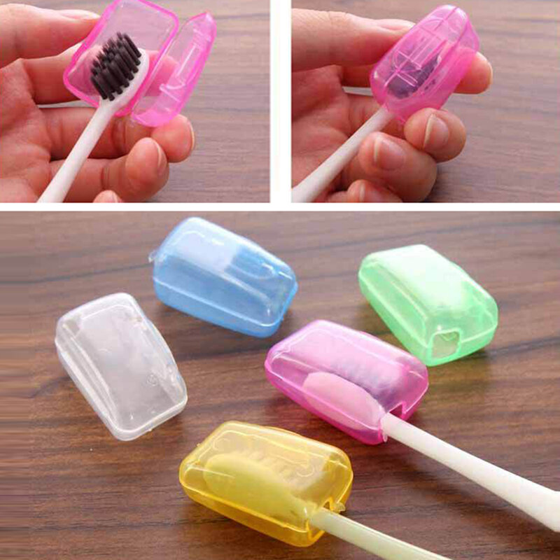5Pcs/set Portable Toothbrush Cover Holder Travel Hiking Camping Brush Cap Case Germproof Toothbrushes Protector Bathroom Cup