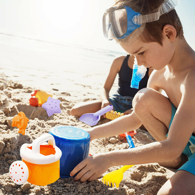 أطفال اللعب رمل لا فوضى مجموعة متعددة الوظائف لعبة للشاطئ الوالدين والطفل 7 قطعة الثلج التفاعلية التعليمية و لعبة للشاطئ #5