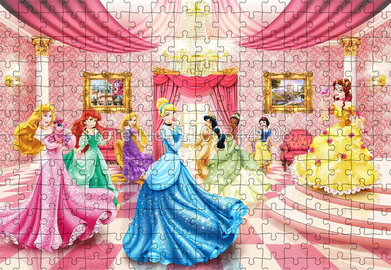 ديزني شخصيات اللغز الأميرة سنو وايت سندريلا 300/500/1000 قطعة الكرتون خشبية الألغاز ألعاب الأطفال اليدوية