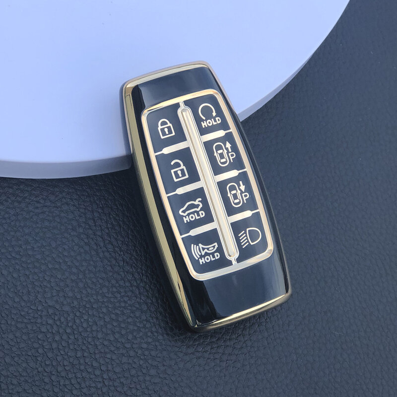 سيارة حافظة مفاتيح من البولي يوريثان غطاء حامل لهيونداي Genesis GV70 GV80 GV90 2020 2021 2022 حلقة مفاتيح واقية إكسسوارات واقية #4