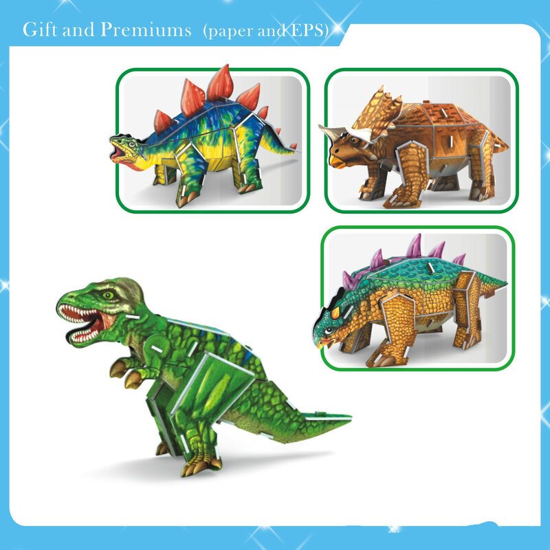 طفل التعليمية ورقة ثلاثية الأبعاد لغز لعب الأطفال المشهد بانوراما الاطفال Tangram التعليمية التعلم ديناصور الحيوان الهدايا #2