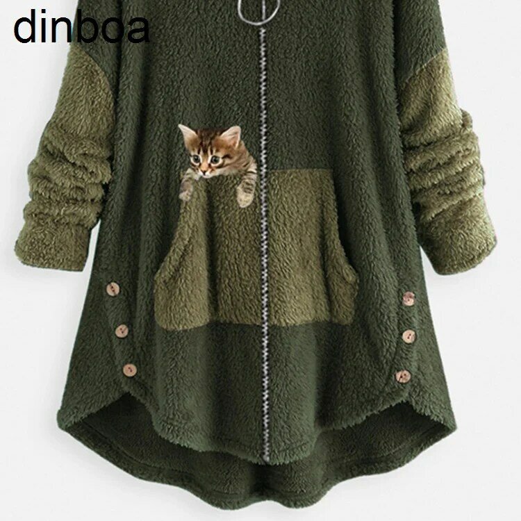 Dinboa-creative Y2k نمط الملابس 2022 الخريف Harajuku الشارع محب معطف بقلنسوة النساء سترة فضفاضة كبيرة الحجم