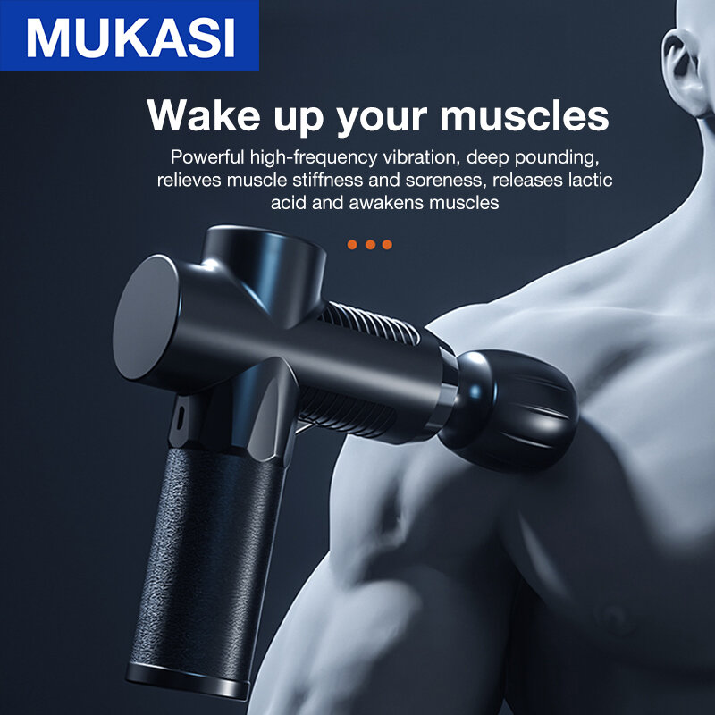 MUKASI تدليك العضلات الأنسجة العميقة بندقية الجسم الكتف الظهر الرقبة مدلك ممارسة الاسترخاء التخسيس تشكيل لتخفيف الآلام