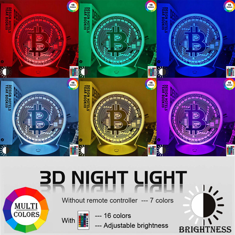مصباح Led أكريليك بتكوين ثلاثي الأبعاد يعمل باللمس ، إضاءة زخرفية ، مع 7 ألوان متغيرة ، يعمل بالبطارية ، مثالي لغرفة النوم أو الطاولة.