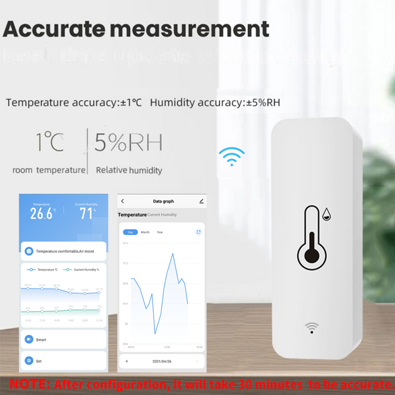 Tuya WiFi الذكية استشعار درجة الحرارة الرطوبة داخلي الرطوبة تحكم مراقبة العمل مع الذكية المتكلم اليكسا جوجل المنزل