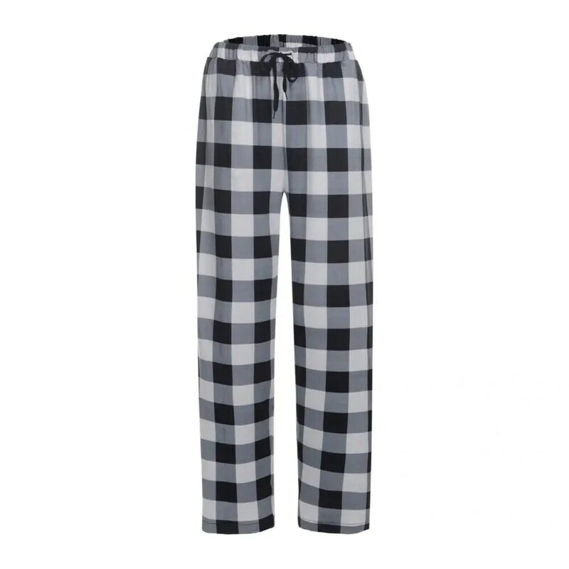 Great Pajama Pants Wear-resistant Comfy Plaid Stretchable Waist Pajama Pants