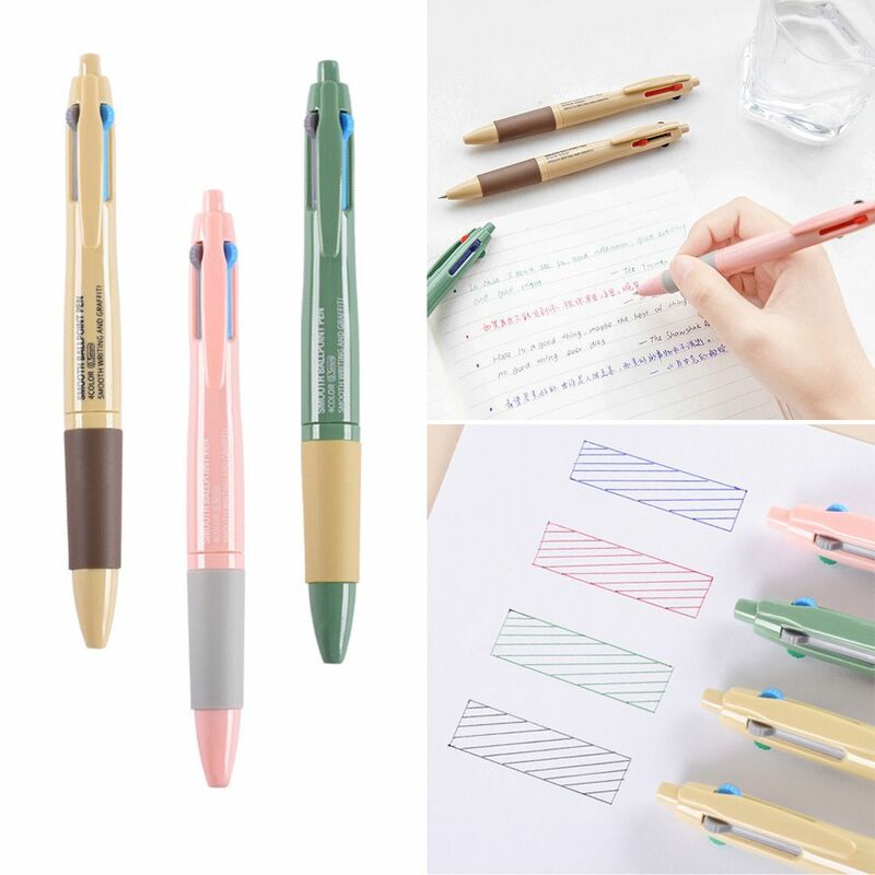 رائجة البيع السلس مكتب التموين القرطاسية متعدد الألوان قلم حبر جاف الكتابة أداة هلام القلم 4 في 1 #1