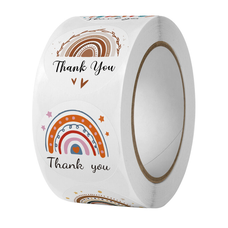 500 قطعة 1 بوصة لطيف الكرتون شكرا لك تسميات ملصقات ل هدية الزفاف الديكور حزمة صندوق التفاف الخبز الأعمال الصغيرة