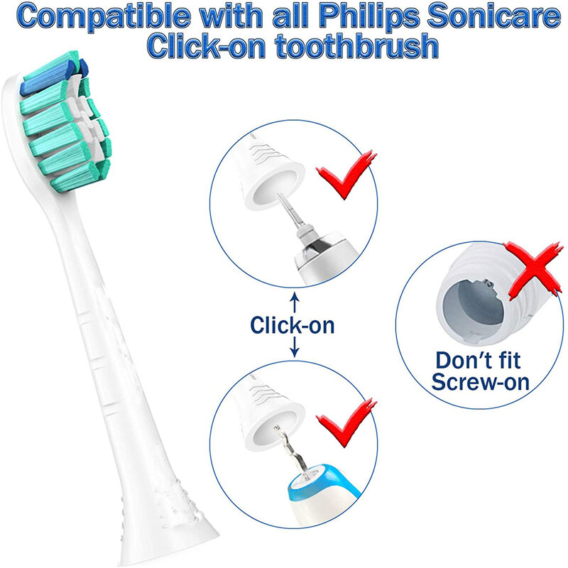 استبدال رؤوس لفرشاة الأسنان لشركة فيليبس Sonicare HX رؤوس لفرشاة الأسنان الماس نظيفة صحية بيضاء سهلة التنظيف