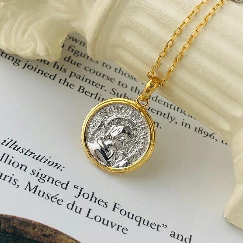 S'STEEL-قلادة مستديرة من الفضة الإسترليني عيار 925 للنساء ، قلادة مع صورة ، حروف ، شخصية ، مجوهرات راقية