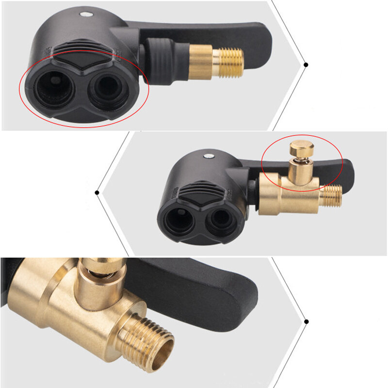 Car Tire Valve Pump Nozzle Deflated Clamp Motorbike Air Chuck Inflator Inflatable Pump Thread Connector Adapter Auto Accessories