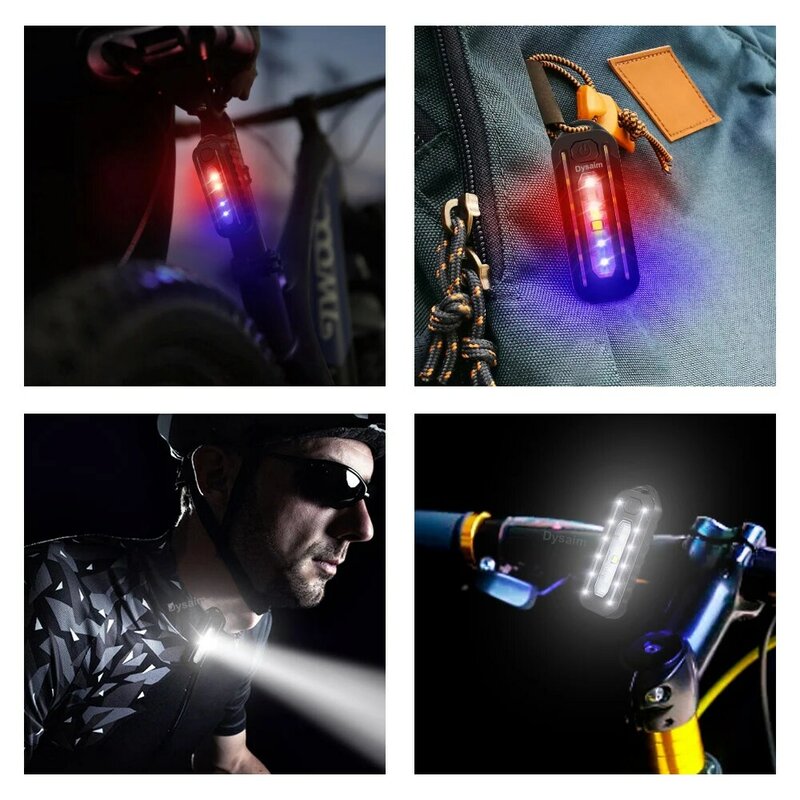 USB شحن LED مصباح يدوي ضوء العمل المفاتيح مضيا للشرطة الكتف كليب أضواء تحذير ضوء وامض مصباح في الهواء الطلق