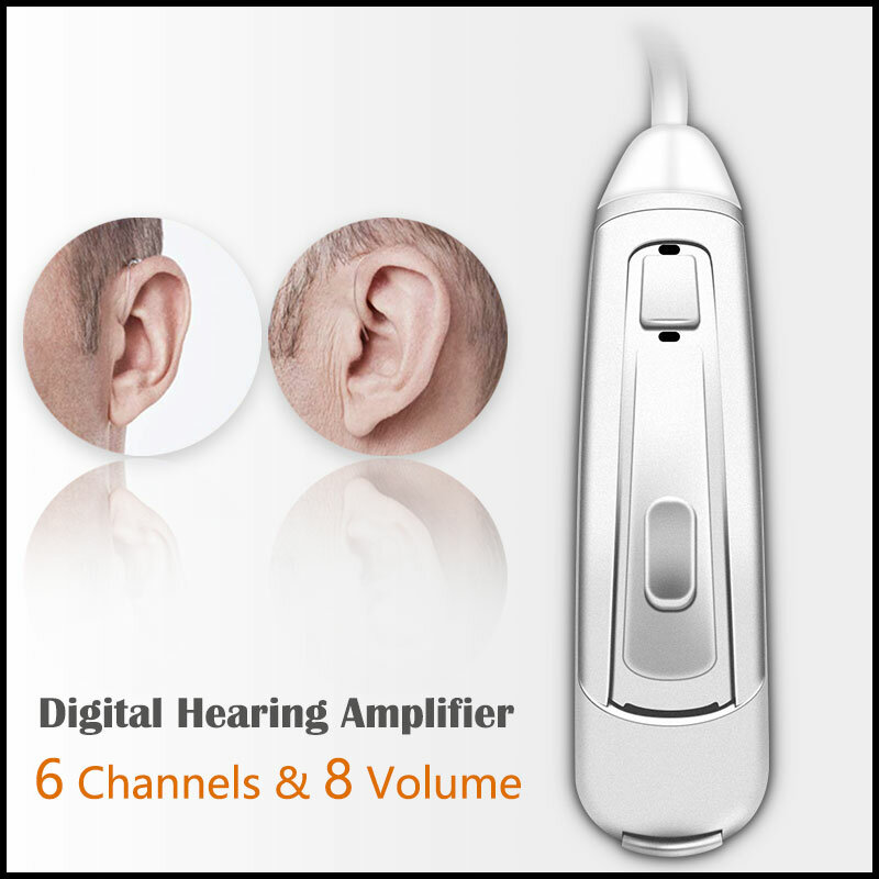 جهاز المساعدة على السمع اللاسلكي سماعة أذن رقمية مكبر صوت لكبار السن الصم مع خاصية إلغاء الضوضاء دعم المساعدة على فقدان السمع