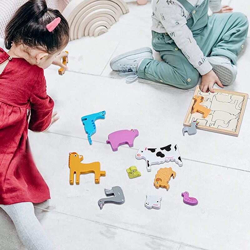 الألغاز الخشبية للأطفال البالغين ألعاب الحيوان ألعاب خشبية تعلم التعليم البيئي تجميع لعبة ألعاب تعليمية جديدة #5