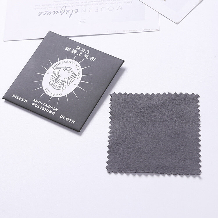 10 Pcs 8x8cm Silver Polishing Cloth for Jewelry Cleaning Anti Tarnish Silver Cleaning Cloth Soft Wipe Individually Packaged #2