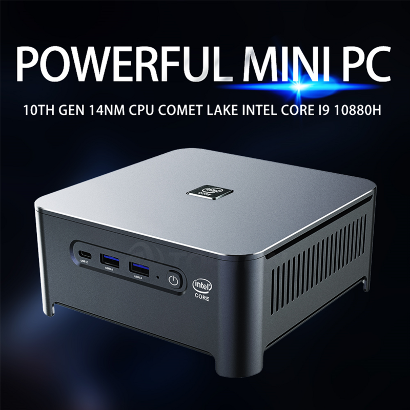 10th Gen Core i9 10980HK Intel NUC Mini PC Windows 11 2 * DDR4 2 * M.2 NVMe SSD كمبيوتر مكتبي للألعاب نوع C HDMI DP 3*4K @ 60Hz