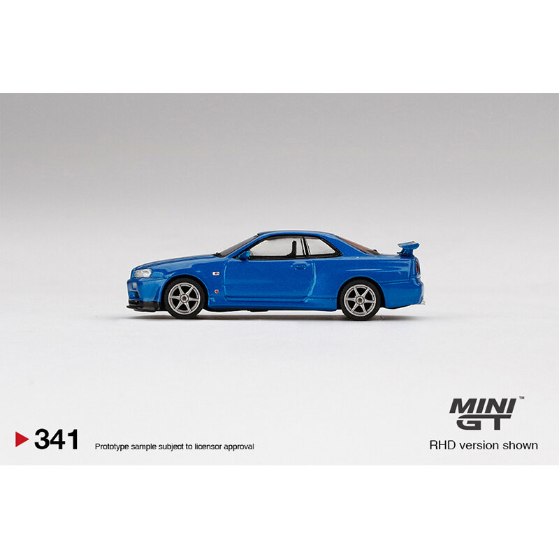 لعبة صغيرة GT 1:64 Skyline GTR R34 V-المواصفات II Bayside سبيكة زرقاء Diorama مجموعة نموذج سيارة لعب كاروس مصغرة 341 في المخزن #3