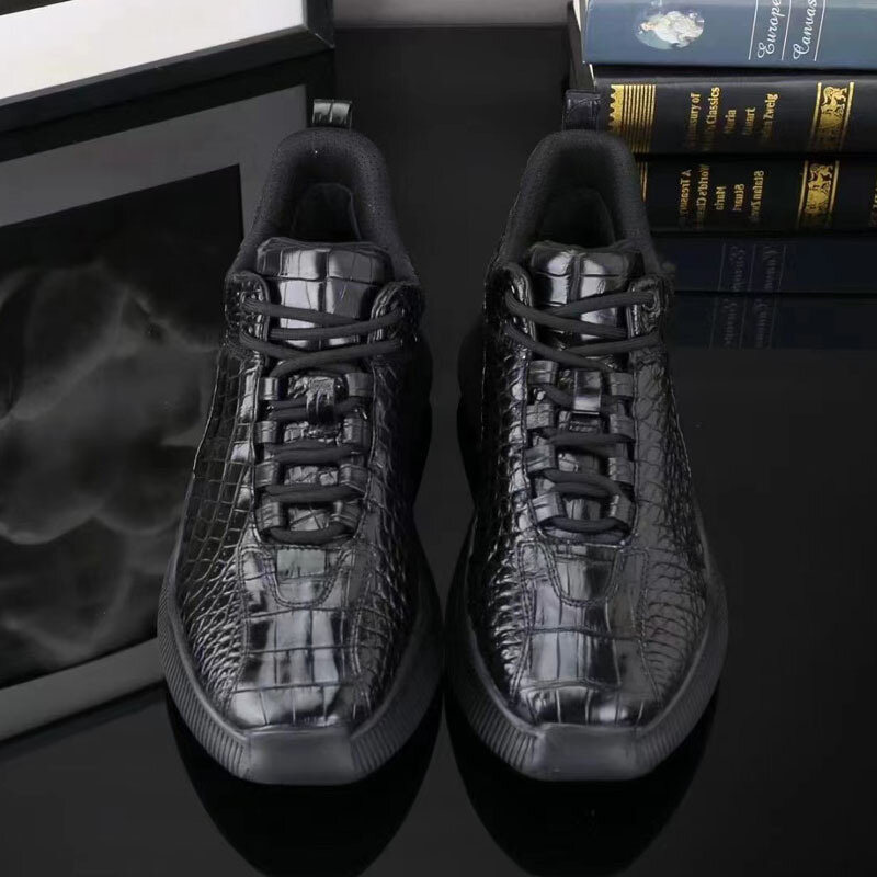 2022 جلد طبيعي رجل جودة عالية مصمم أحذية رياضية ماركة فاخرة الأسود أحذية رياضية الرجال الاتجاه الموضة عادية شحن مجاني