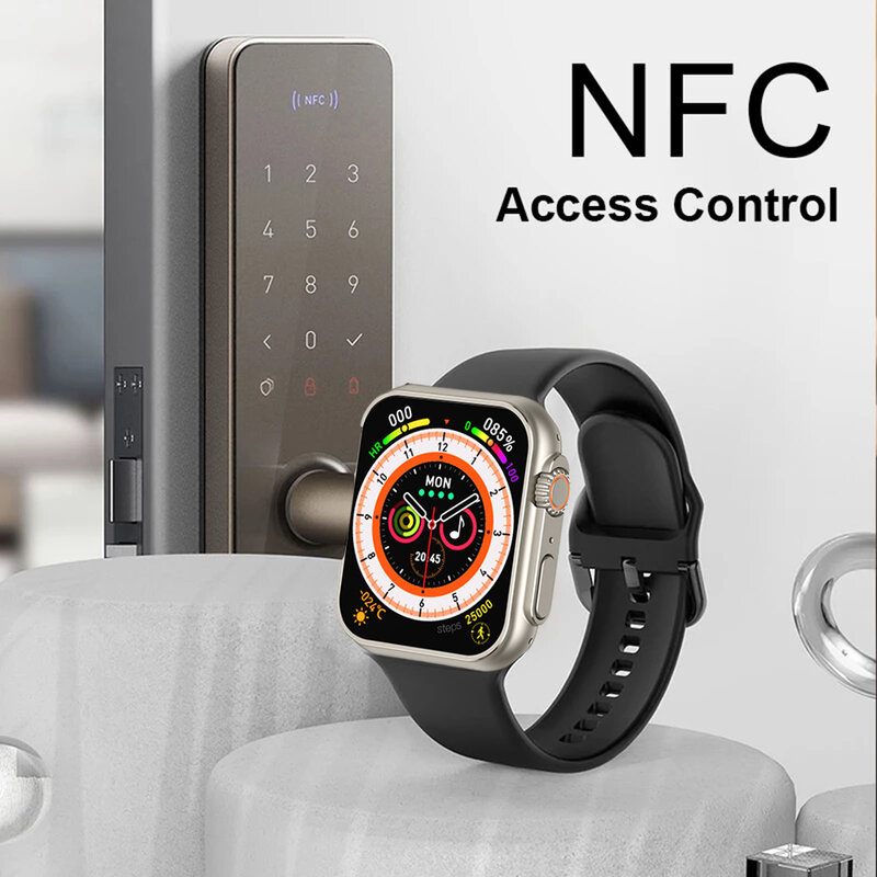 جديد 2022 ساعة ذكية الترا 8 NFC بلوتوث دعوة Smartwatch سلسلة 8 اللاسلكية تهمة هيث سوار لياقة بدنية طويلة للنساء الرجال