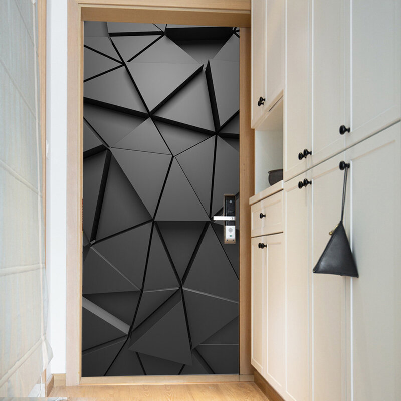 تأثير ثلاثية الأبعاد محاكاة الباب لصق الثلاجة لصق جدار لصق غرفة نوم غرفة المعيشة الديكور الباب ملصق الباب خلفية