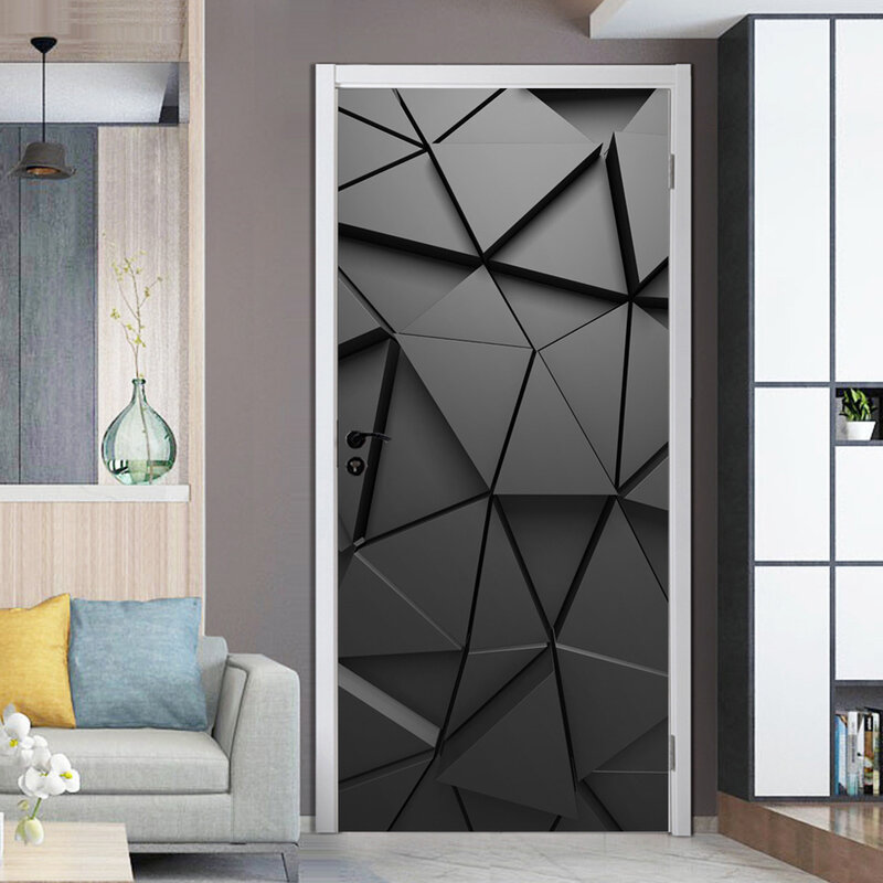 تأثير ثلاثية الأبعاد محاكاة الباب لصق الثلاجة لصق جدار لصق غرفة نوم غرفة المعيشة الديكور الباب ملصق الباب خلفية