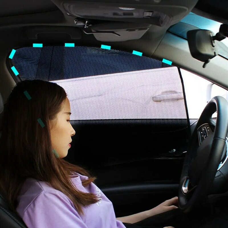 الجبهة نافذة السيارة ظلة Tinabless 2 حزمة تنفس شبكة سيارة الجانب ظل النافذة مظلة للسيارة الظل مع الثقوب #3