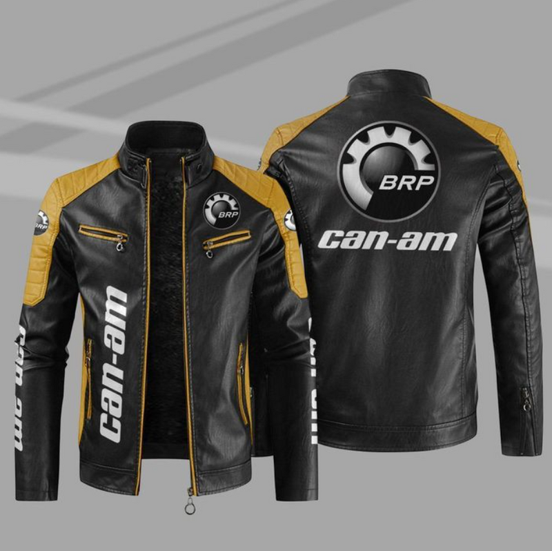 Can Can-Am دراجة نارية شعار بولي Leather سترة جلدية الرجال دراجة نارية معطف رجالي السائق الملابس الخريف الشتاء معاطف حجم 5XL