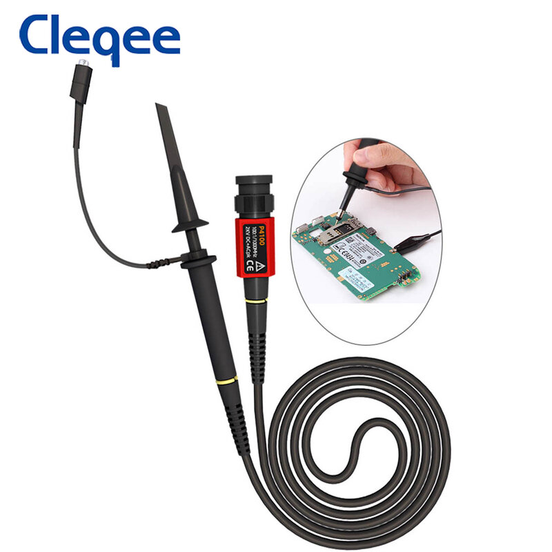 Cleqee P4100 High Voltage Oscilloscope Probe 100:1 2KV 100MHz 100X Safety BNC Connector for Oscilloscope Adjustable attenuation