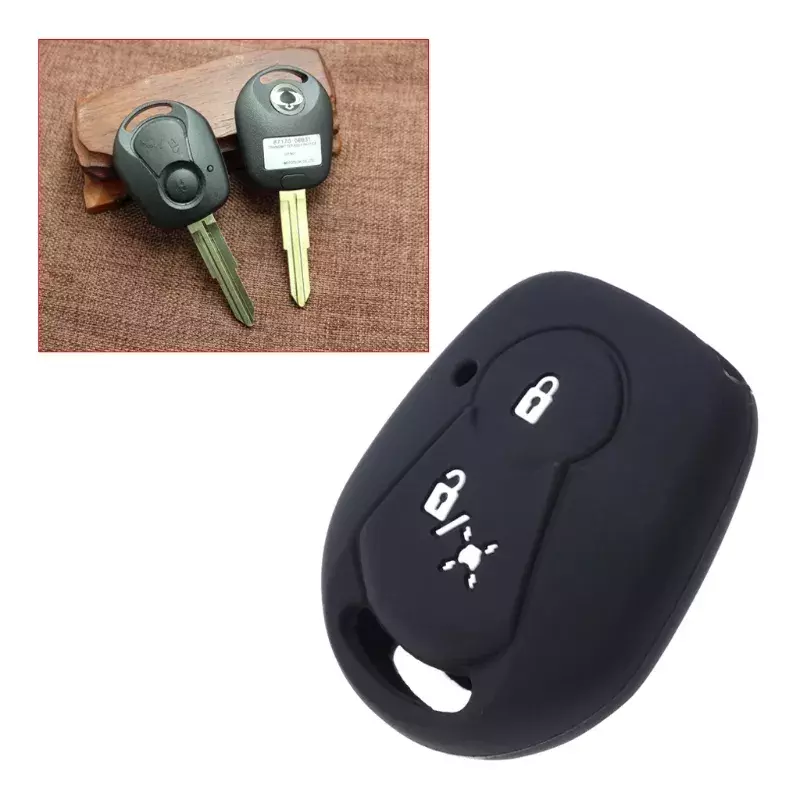 2 Buttons Silicone Car Key Fob Cover Case For SSANGYONG ACTYON KYRON REXTON 2