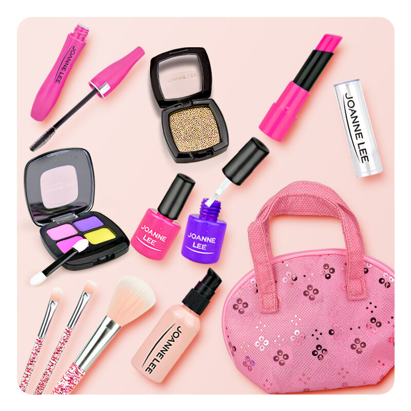 Girl Pretend Play Makeup Toy Simulation Cosmetics Lipstick Eyeshadow Pink Makeup Set Princess Beauty Plastic Playhouse Toys #3