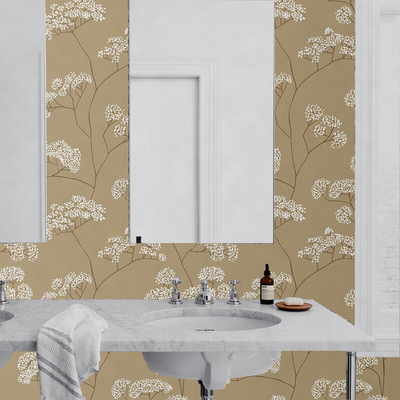 Custom Self Adhesive Floral PVC Watercolor Flower Wallpaper Living Room Kitchen Bathroom Wardrobe Furnitur Removable Sticker